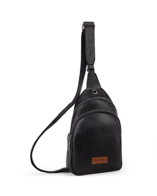 Wrangler Black Crossbody Sling Bags For Cross Body Fanny Pack Purse With Detachable Strap