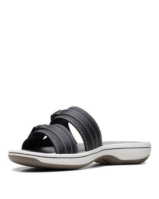 Clarks Black Breeze Piper Slide Sandals