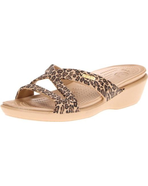 leopard print croc sandals