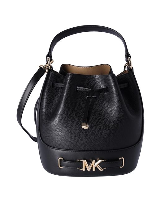 Michael Kors Black Handbag For Women Reed Medium Bucket Crossbody Bag