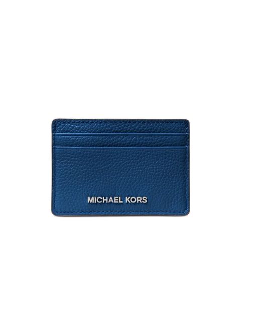 Michael Kors Jet Set Leather Card Holder Wallet In River Blue
