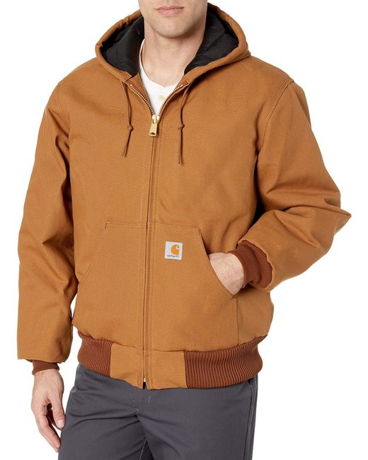 Carhartt Big & Tall Quilted Flannel Lined Duck Active Jacket J140,brown,xxxx-large  Tall for Men - Save 57% - Lyst