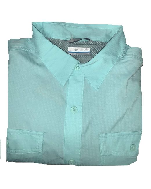 Columbia Blue Omni-shade Long Sleeve Roll-tab Shirt for men