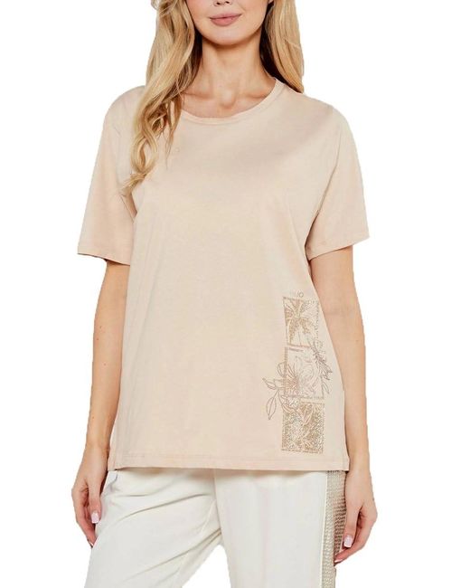T-Shirt Liu Jo TA5174-JS923-M9134 ECS T-Shirt Moda M/C di Liu Jo in Natural