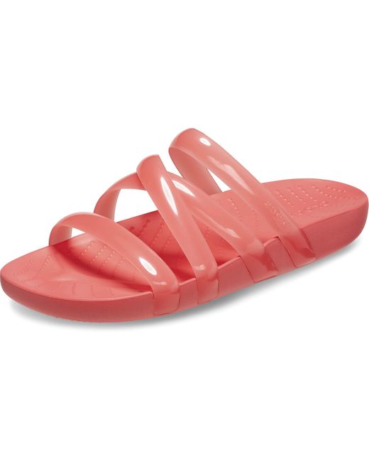 Crocs™ Splash Glossy Strappy Sandal Neon Watermelon Size 7 Uk in Red