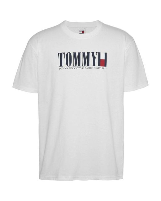 Tommy Hilfiger T-Shirt Kurzarm Regular Flag mit großem Logo in White für Herren