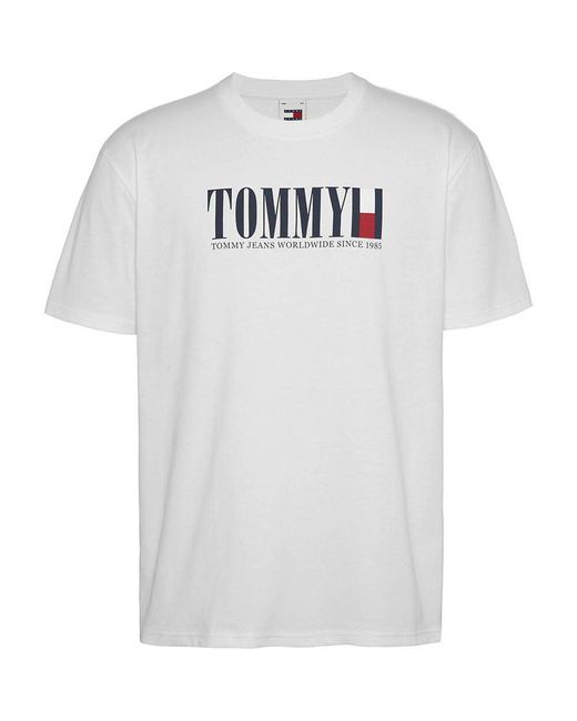 Tommy Hilfiger TJM REG Tommy DNA Flag Tee EXT DM0DM18533 Langarmhemd in White für Herren