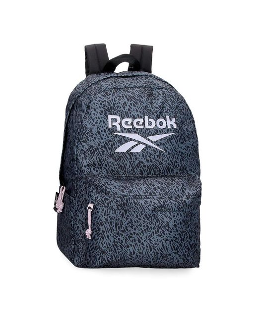 Reebok Blue Leopard Backpack Black 32x44x12cm Polyester 16.9l By Joumma Bags