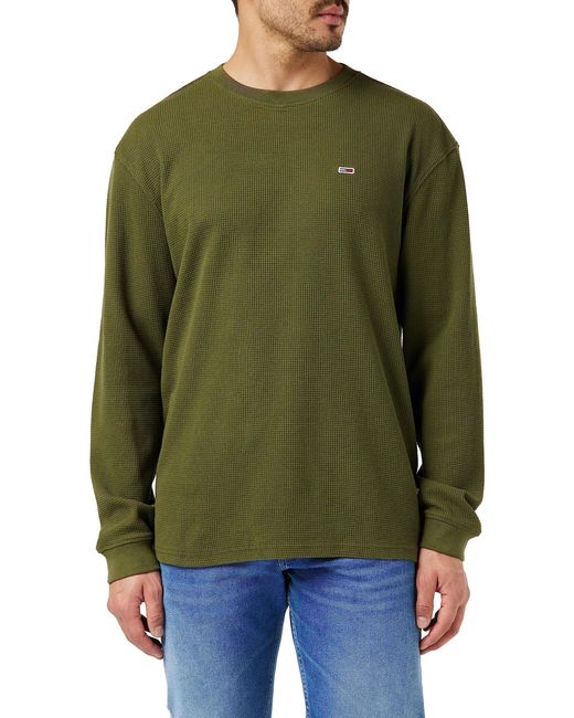 Tommy Hilfiger Green Tommy Jeans Long-sleeve Shirt Clsc Waffle Ls Cotton for men