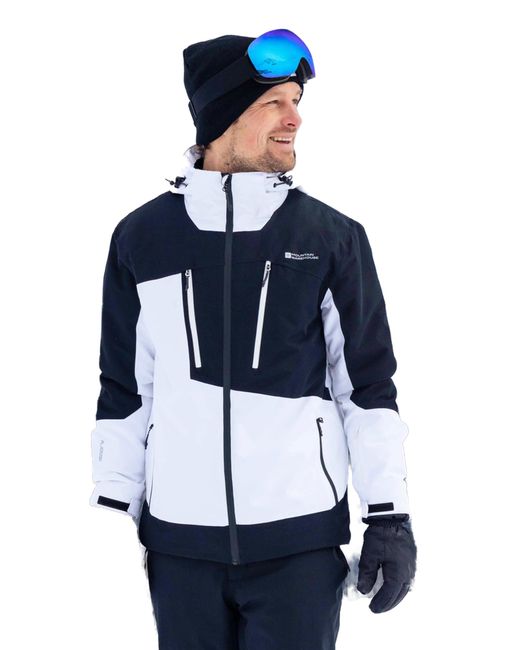 Mountain Warehouse White Supernova Mens Recycled Ski Jacket - Warm, Breathable, Waterproof & Padded Coat, Thermal Tested -30°c - Best for men