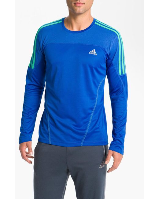 Maglietta girocollo a maniche lunghe da di Adidas in Blue da Uomo
