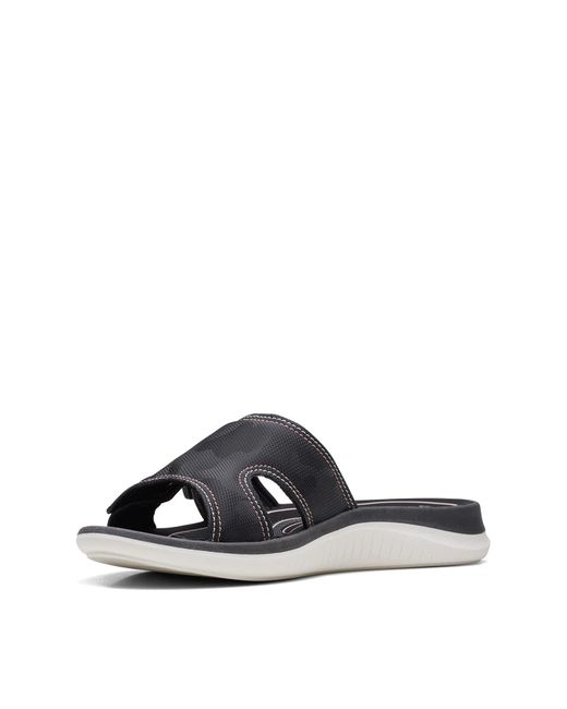 Clarks Glide Bay 2 Synthetic Sandals In Black Standard Fit Size 7