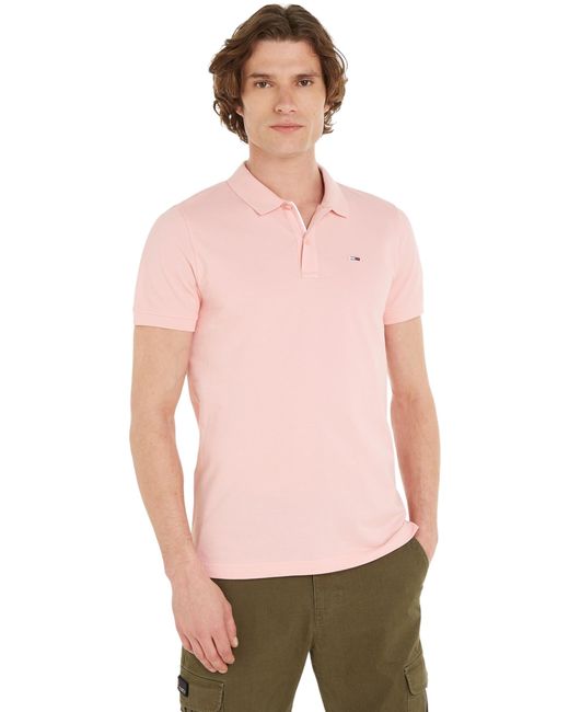 Tjm Slim Placket Polo Ext DM0DM18312 iche Corte di Tommy Hilfiger in Pink da Uomo