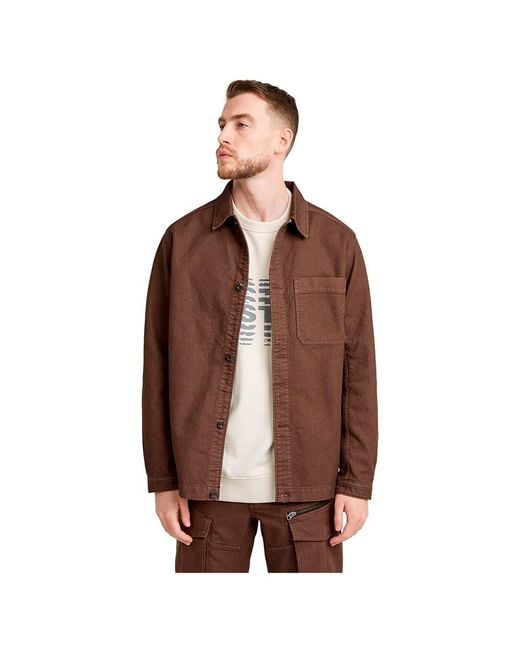 G-Star One Pkt Relaxed Shirt Met Lange Mouwen in het Brown voor heren