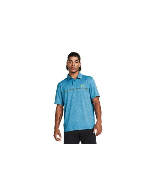 Under Armour Blue Playoff 3.0 Stripe S Golf Polo for men