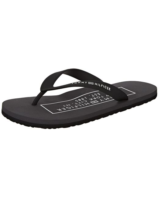 Tommy Hilfiger Black Rubber Beach Sandal Flip-flops Pool Slides for men