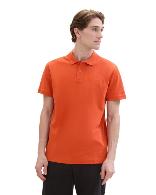 Tom Tailor Basic Piqué Poloshirt in Orange für Herren