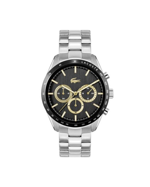 Lacoste Chronograph Quarz Uhr für Kollektion BOSTON mit Silbernes Edelstahlarmband - 2011272 in Black für Herren