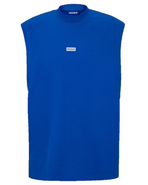 HUGO Blue Small Logo Block Muscle Tank T-shirt for men