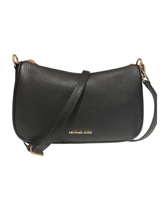 Michael Kors Carmela Medium Leather Chain Crossbody in Black Lyst UK