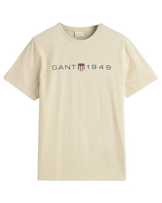 Gant Printed Graphic SS T-Shirt in Natural für Herren