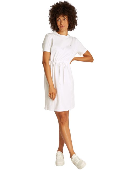 Tommy Hilfiger Black T-Shirt Kleid mit Taillengürtel