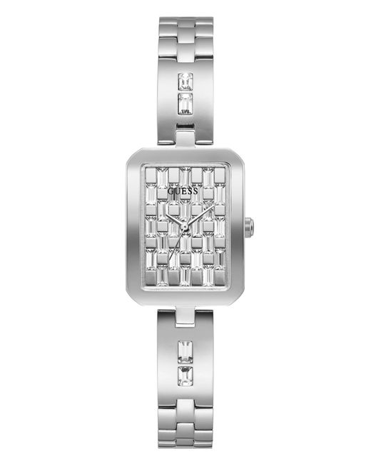 Guess White Analogue Quartz Watch With Stainless Steel Strap Gw0102l1