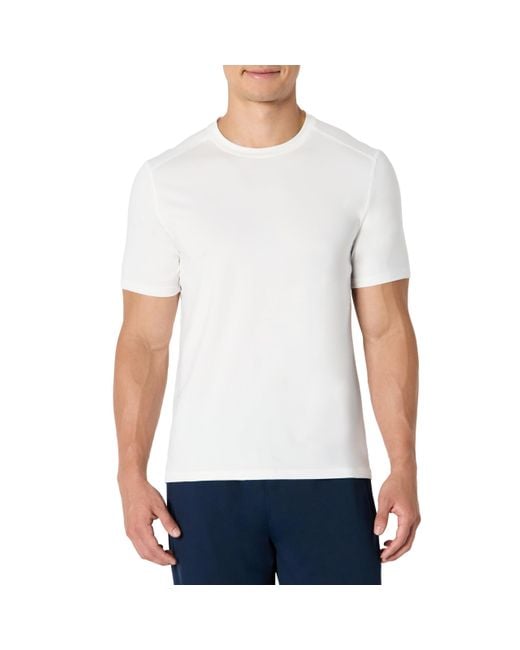 Amazon Essentials White Active Quick Dry Tech Stretch Lightweight Short-sleeve T-shirt for men
