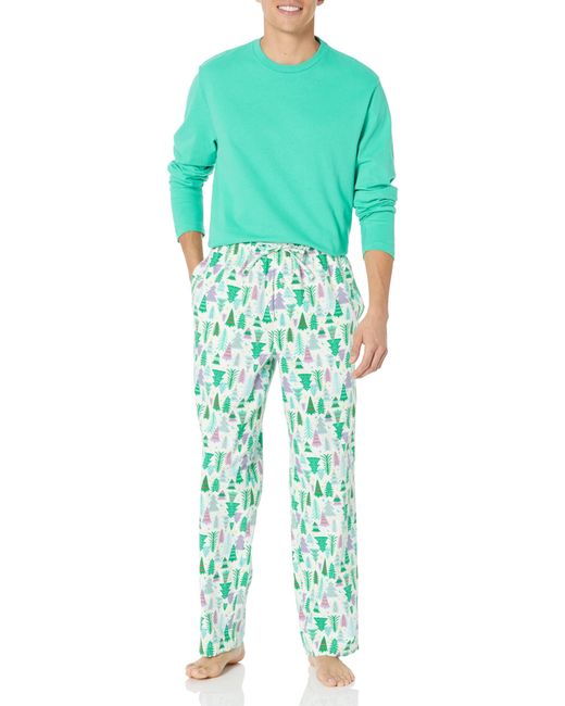 Amazon Essentials Flanellen Pyjama Voor in het Green voor heren