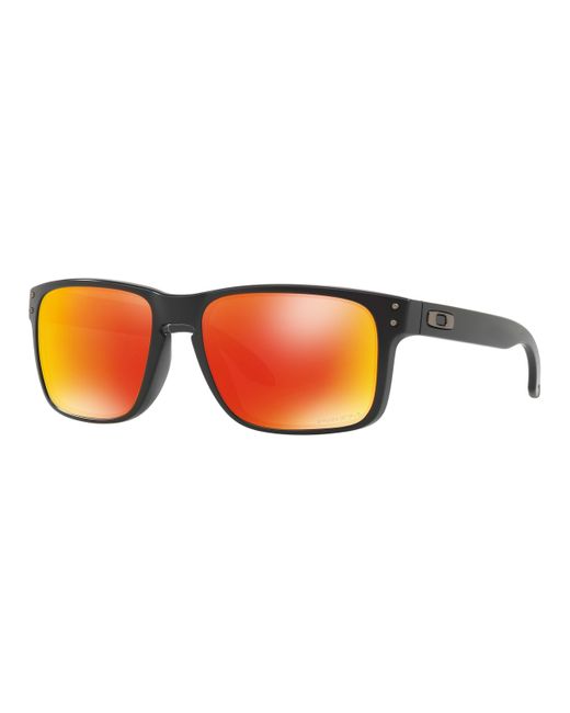 Oakley Holbrook Sunglasses Matte Black With Prizm Ruby Lens + Sticker for men