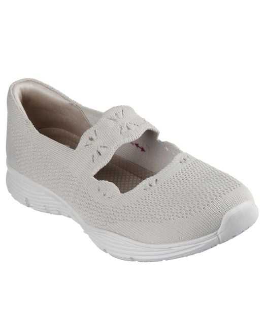Skechers Women's Gray Modern Comfort Seager-cute N' Coy Mary Jane Flat