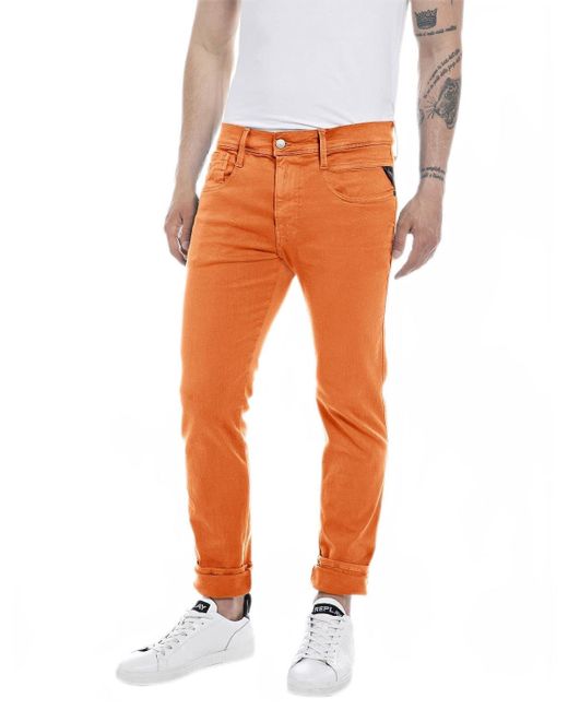 Replay Jeans Anbass Slim-Fit Hyperflex mit Stretch in Orange für Herren