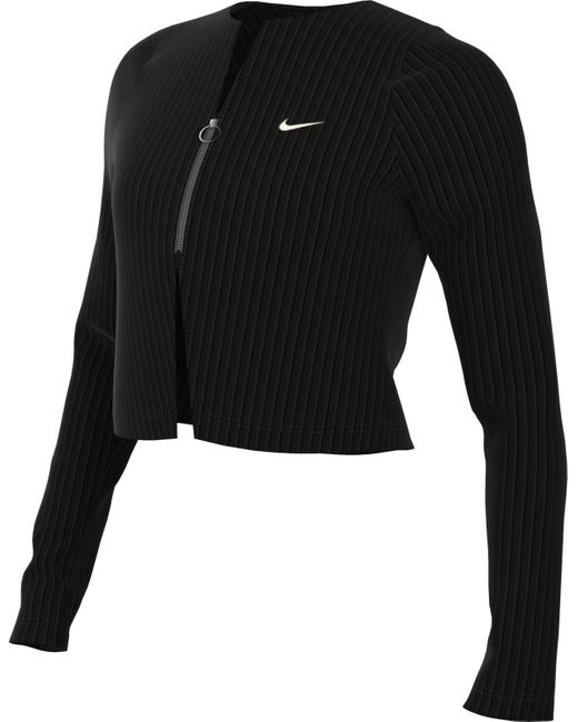 Damen Sportswear Chll Knt Rib FZ Crdgn Chaqueta Nike de color Black
