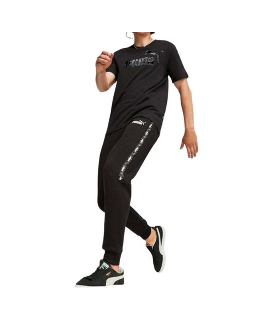 PUMA Black ESS Tape Camo Sweatpants FL Cl Jogginghose