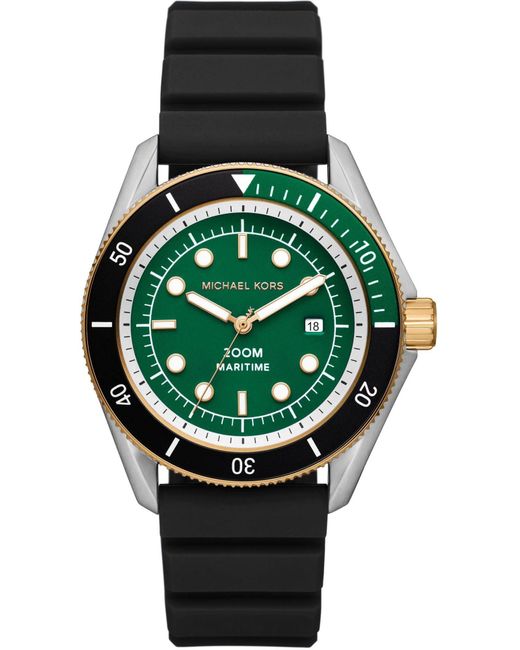 Michael Kors Green Maritime Three-hand Silicone Watch 42mm for men
