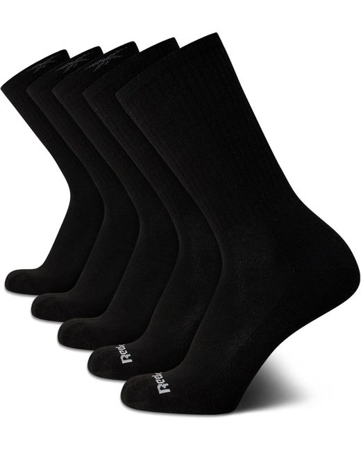 Reebok Black Cushioned Comfort Athletic Performance High Crew Socks for men