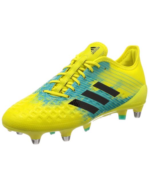 Adidas Predator Malice Control Firm Ground Rugby Boots Shock Yellow/core Black/hi-res Aqua for men