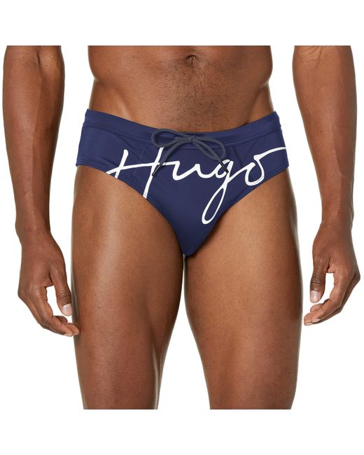 HUGO Badeslip Logo Schwimm-Slips in Blue für Herren