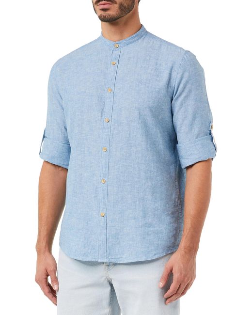 Camisa Lino Mao Springfield de hombre de color Blue