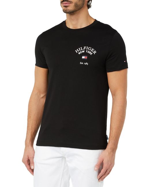 Camiseta Arch Varsity S/S Tommy Hilfiger de hombre de color Black