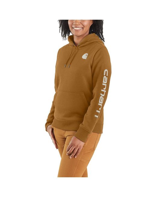 Carhartt Brown Plus Size Relaxed Fit Midweight Logo Sleeve Graphic Sweatshirt