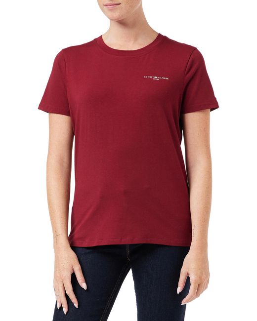 Tommy Hilfiger Red Short-sleeve T-shirt Crew Neck