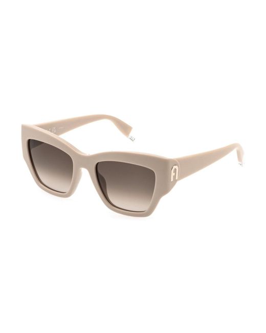 , SUNGLASSES, SFU891-54-06CT, SHINY FULL BEIGE, Female, Shiny Full Beige, 54 di Furla in Natural
