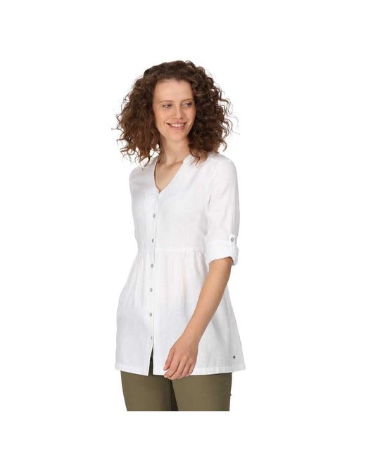 Regatta Ladies Nemora Long Sleeve Shirt White Texture 14