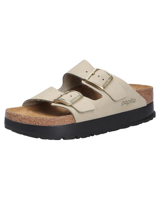 Papillio Arizona Platform Birko Flor Nubuck Donna Eucalipto di Birkenstock in Brown