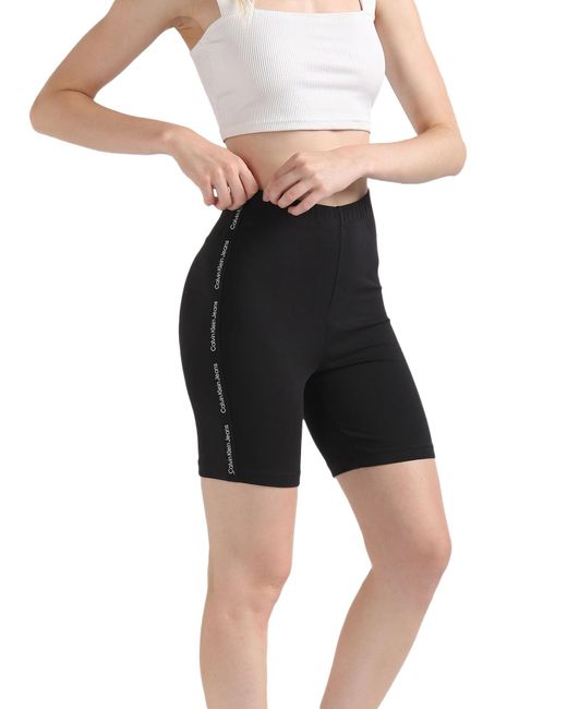 Calvin Klein Black Logo Elastic Cycling Shorts J20j223137