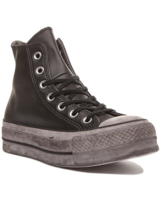 Converse Chuck Taylor All Star Lift Leather LTD Sneaker in Schwarz Lyst DE