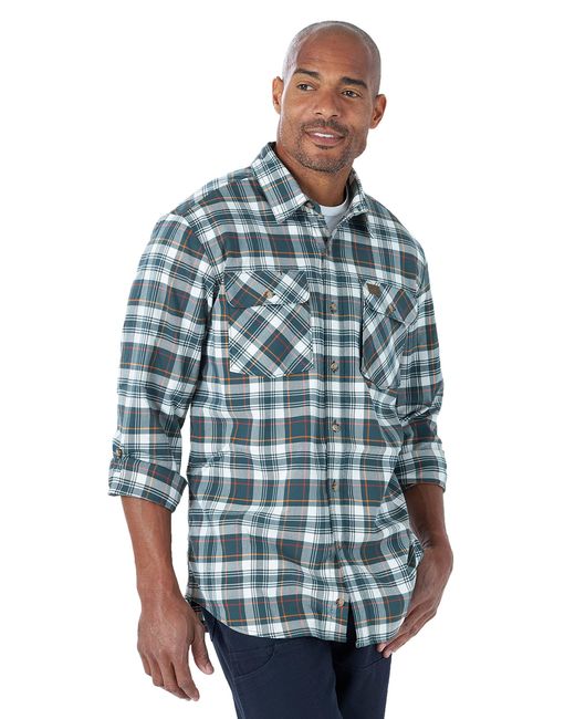 Wrangler Riggs Workwear Lightweight Flannel Work Shirt in Blue for Men |  Lyst UK