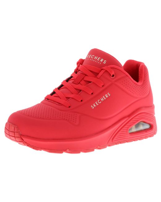 womens red skechers