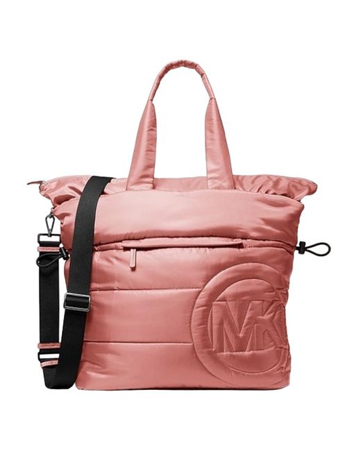 Michael Kors Pink Rae Large Quilted Nylon Tote Bag Handbag